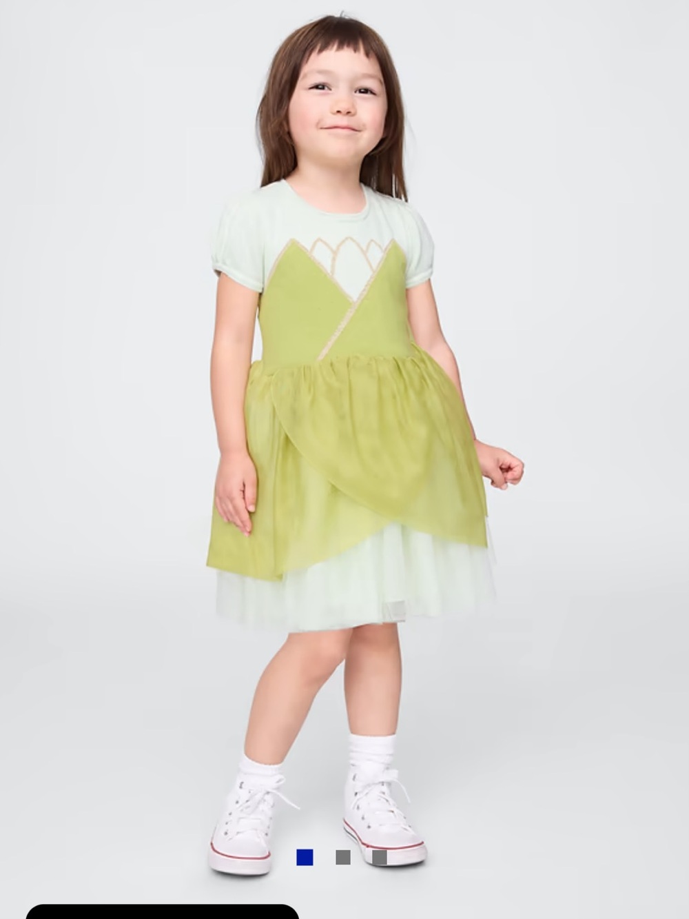 GAP Disney Tiana Green Layered Tulle Dress